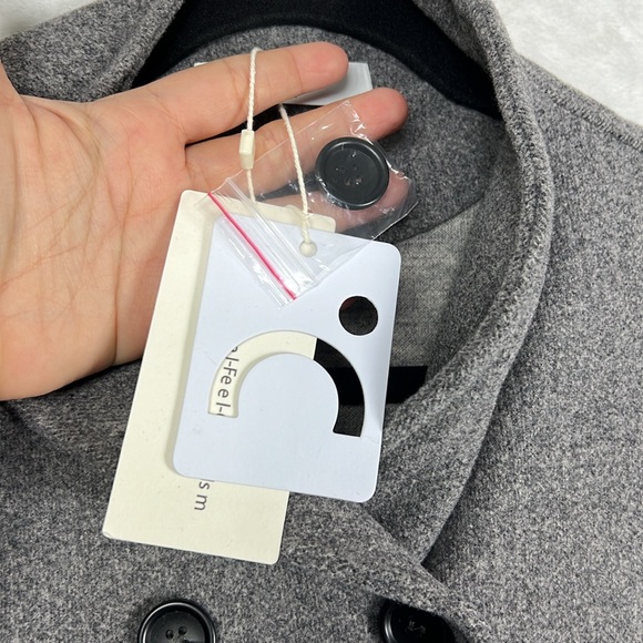 Commense Super Soft Wool-like Grey Oversized Double Breasted Jacket Coat - Picture 8 of 13